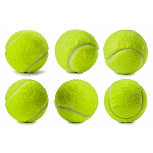 Image of Karrma Ltd. Tennis Balls Pack of 6 - Tennis Ball Sturdy & Durable Ideal for Sports, Games, Practice, Pets Play, Dog Training, Outdoor Garden use Throwing Machines