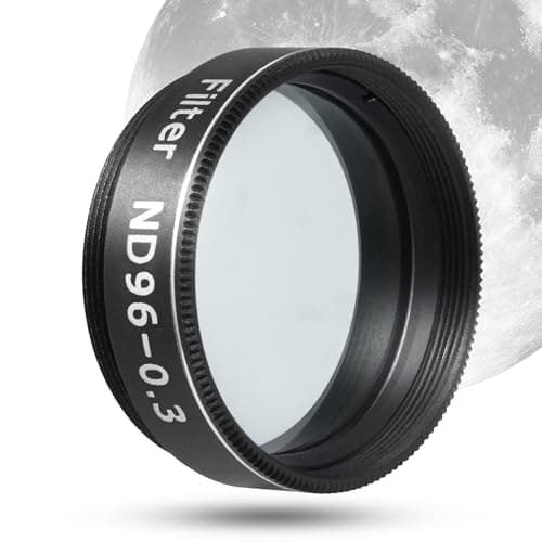 Image of Astromania Telescope Filter Moon Filter 1.25 inch, Neutral Color Filter ND96-0.3 with 50% Light Transmission Reduces Moon Glare&Enhances Lunar Crater Detail, Work with Telescope Accepts 1.25" Eyepiece
