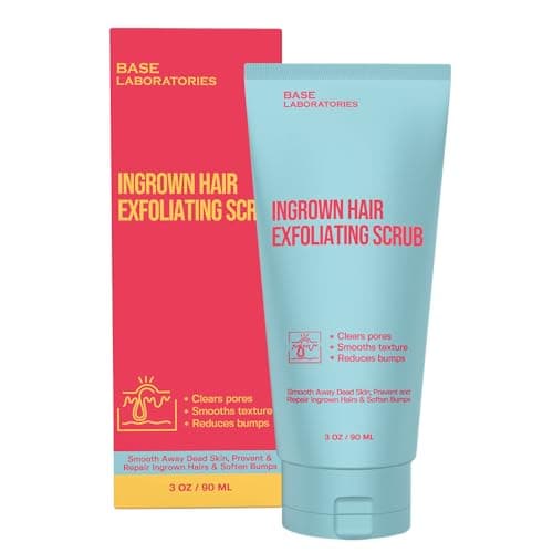Image of Base Laboratories Ingrown Hair - KP Bump Exfoliating Body Scrub - with AHA+BHA - Keratosis Pilaris Treatment - Daily Skin Exfoliant - Helps Reduce Strawberry Skin & Razor Bumps - Men & Women 90ml