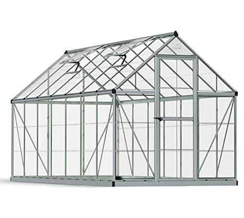 Image of Palram Canopia Harmony 6x14 Silver Greenhouse - Clear Polycarbonate, Aluminum Frame, Base Included