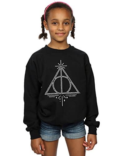 Image of Harry Potter Girls Deathly Hallows Symbol Sweatshirt 9-11 Years Black