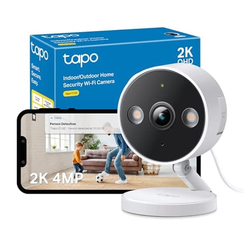 Image of Tapo C120 2K 4MP WiFi Outdoor Camera, Built-In Dual Spotlights, Color Night Vision Security with No Monthly Fee, AI Detection, Sound & Light Alarm, IP66 Weatherproof,CCTV, Cross-Line Detection