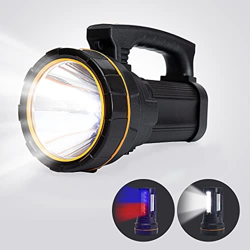 Image of MAYTHANK Most Powerful Handheld Torch LED Super Bright USB C Rechargeable, Side Lantern/Long Range/Long Lasting/Handle/Strap, Large Spotlight Flashlight Heavy Duty High Power Strong Torch Home