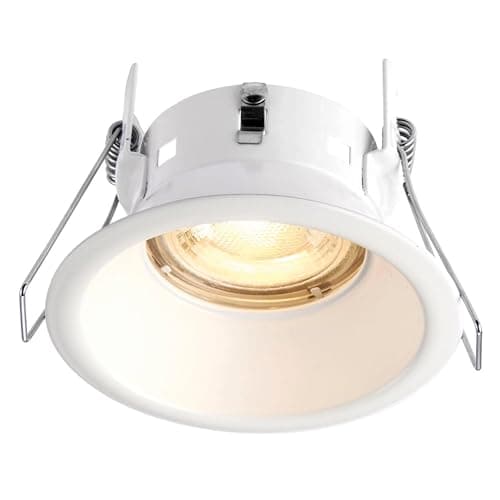Image of National Lighting SPECULO Downlights Matt White Fire LED GU10 Anti Glare Spotlights-IP65 Rated Waterproof Recessed Bathroom Ceiling Lights