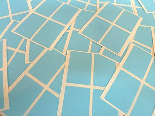 Image of 38x25mm (1.5"x1") Rectangular Shape Colour Code Stickers - Packs of 80 Coloured Narrow Rectangles Sticky Labels - 32 Colours Available (Light Blue)
