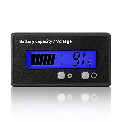 Image of DC 12V 24V 36V 48V 72V Battery Monitor LCD Digital Battery Meter with Alarm, Front Setting and Switch Key, Battery Capacity Voltage Indicator Battery Gauge Monitors