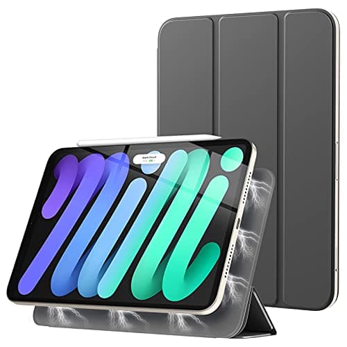 Image of TiMOVO Case for iPad Mini 7 2024 (A17 Pro) / iPad Mini 6 2021, iPad Mini 7th/6th Generation Case 8.3 inch, Strong Magnetic Smart Folio Trifold Stand Cover, Support Apple Pencil Pro - Space Gray