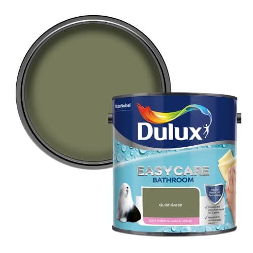 Image of Dulux Easycare bathroom Soft Sheen Paint - Guild Green - 2.5L