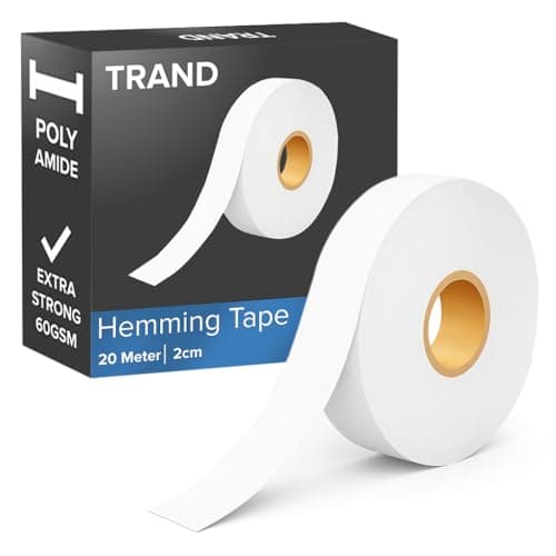 Image of TRAND® Hemming Tape 20m*2cm I Extra Strong - Iron On Hem Tape For Trousers, Curtains & Clothes, Strong Adhesive Fabric Tape, Webbing Tape, Hemming Web, Iron Required