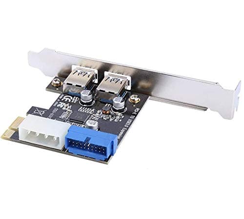 Image of Multibao 2 Ports PCI-E USB 3.0 with 4 Pin molex and 19Pin 20Pin Interface PCI Express Card Adapter for Windows XP/Vista/7/8/10