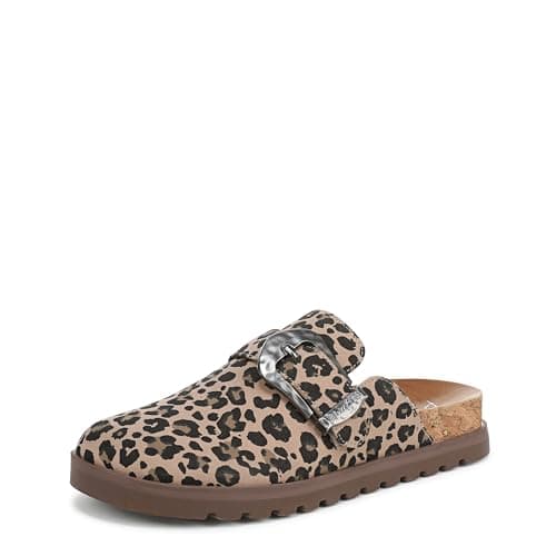 Image of Blowfish Malibu Women's Sienna Mule Clog, Leopard Faux Suede, Medium Fit, UK 6