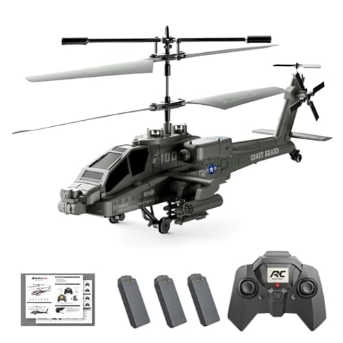Image of NULA XK1 Remote Control Helicopter for Adults, 2.4G Apache RC Helicopter Mini Military Aircraft Fighter with LED Lights Altitude Hold for Beginners (3 Battery)