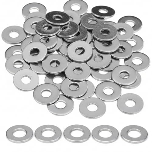 Image of 100 Pcs Washers For Screws,M4 Washers Steel Internal 4mm External 8mm Metric Washerss, Assorted Hardware Repair Kits for Furniture, Bicycles, Machinery, and DIY Projects