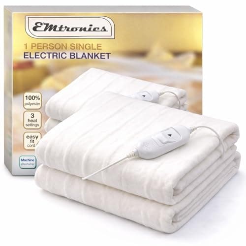 Image of EMtronics Heated Electric Under Blanket Bed Warmer with 3 Heat Settings, Overheat Protection, Machine Washable - Single Size 135cm x 65cm
