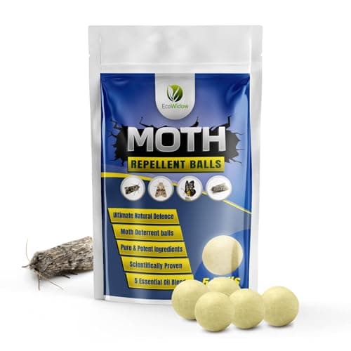 Image of Ecowidow Moth Repellent Balls-5 Pack Super Strength Lavender, Cedarwood, Peppermint & Clove Oil Moth Repellent,Plant Based,Natural -Deterrent,Ready to Use Moth Control