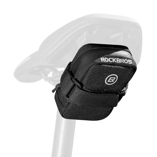Image of ROCKBROS Bike Saddle Bag, Mini Bicycle Under Seat Pouch Portable Cycling Seat Pack Bicycles Storage Bags for Racing Road Mountain Bike 0.35L