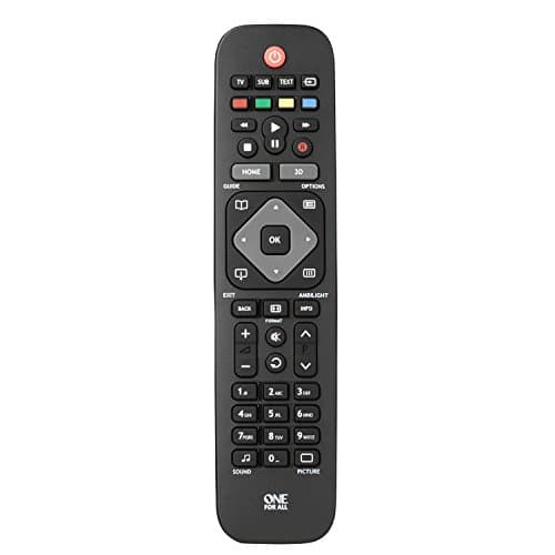 Image of One For All Philips TV Replacement remote – Works with ALL Philips televisions – Ideal TV replacement remote control,Black