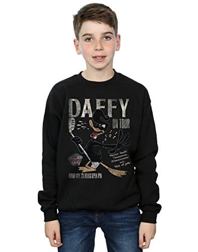 Image of Absolute Cult Looney Tunes Boys Daffy Duck Concert Sweatshirt Black 5-6 Years