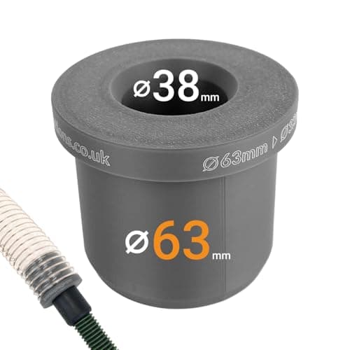 Image of Dust Extractor Hose Reducer – 63mm to 38mm ID/OD | Connector for Workshop & Power Tools