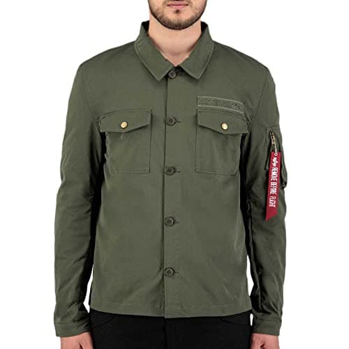 Image of Alpha Industries Alpha Overshirt for Men Dark Olive
