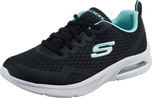 Image of Skechers Girls Microspec Max Electric Jumps Sneaker, Black Mesh, 2 UK