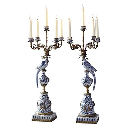 Image of SLEEVE Candlestick Holder Nordic Ceramic Pure Copper 5-headed Parrot Candlestick Craft Decoration Suitable for Bedroom Living Room Dining Room Desktop Decoration Decor Candle Holder