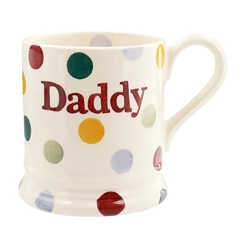 Image of Emma Bridgewater Polka Dot Daddy Large Mug 1/2 Pint, Ceramic Coffee Mug Large - Stoneware Mug, Cappuccino, Latte, Coffee- Beautiful Mugs, Birthday Gift - Coffee Mug, Fathers Day