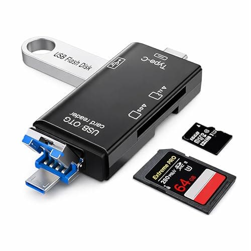 Image of Boulton SD Card Reader – USB Card Reader for TF SD SDXC Micro SD CardReader Adapter – Memory Read with USBA Micro-USB and USBC Connectors – USB-C to SD/TF/SDXC CardReader for PC Laptop Smartphone