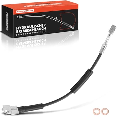 Image of Frankberg Brake Hose Hydraulic Front Left Compatible with Cherokee XJ 2.1L-4.0L 1990-2001 Grand Cherokee I ZG ZJ 2.5L-5.2L 1992-1999 Wrangler II TJ 2.4L-4.0L 1996-2007 Replace# 52008675