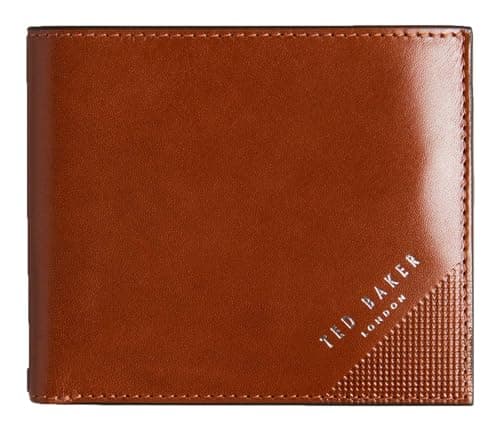 Image of Ted Baker London PRUGS-Embossed Corner Leather Bifold, TAN