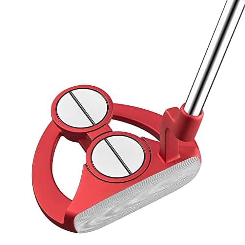 Image of MAZEL Golf Two-Ball Putter for Men Easy to Align, Premium Milled Face, Improve Stablity,Right Handed 34 Inch, Putter Headcover Included (Red&Red Grip)