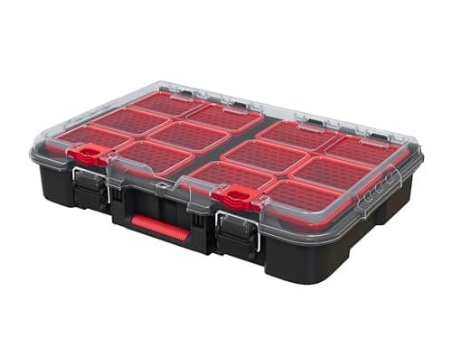 Image of Keter Stack n' Roll Modular DIY Organiser, Removable Bins, Stackable, Lightweight, Durable, Water Resistant, Black