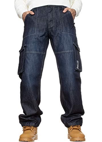 Image of BRAND KRUZE KZ118 Mens Combat Jeans DSW 32S Dark Stonewash