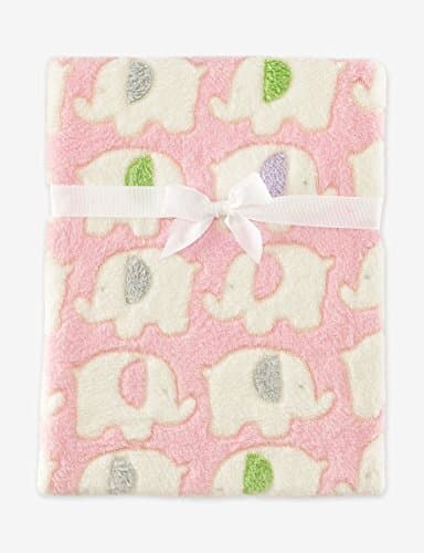 Image of Baby Elephant Luxury Pram Blanket -Boy/Girl Options (75cm x 100cm) (Pink)