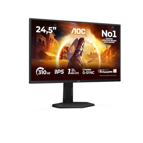 Image of AOC 25G4SXU 24.5 inch FHD Gaming Monitor 310Hz, Fast IPS Panel, 0.3ms MPRT, Adaptive Sync, HDR400, G-Sync Compatible, Height Adjustment, (1920x1080 HDMI 2x 2.0 DP 1x 1.4 USB Hub) Black