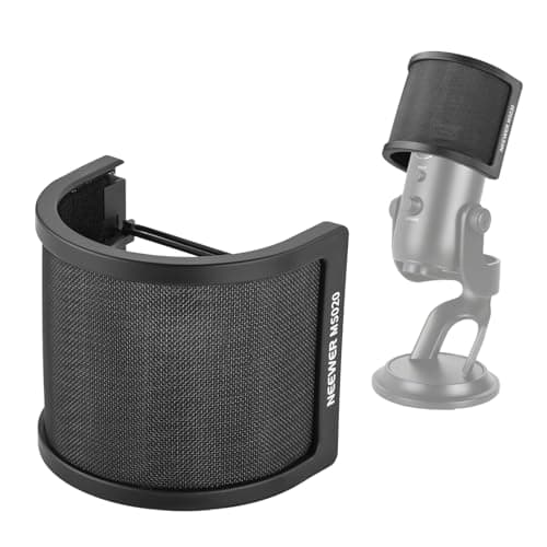 Image of NEEWER Pop Filter for Microphones, Triple Layer Isolation Shield Windscreen Cover for 40-72 mm Diameter Mics, Compatible with Blue Yeti for Podcast Streaming Voice Over Singing Studio Recording, MS020