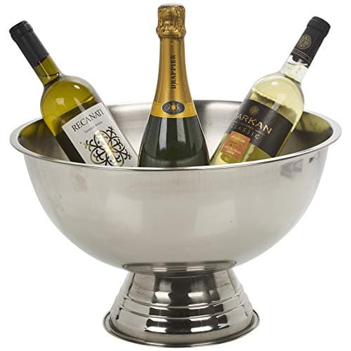 Image of Large Stainless Steel Party Bowl Metal Champagne Wine Beer Ice Bucket Cooler Tub
