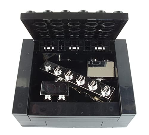 Image of Chrome Plated Cufflinks and Tie Clip Set Handmade using Building Bricks *