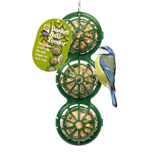 Image of Fat Ball Feeder - Jacobi Jayne® Basketball™ Pack of Two Hanging Bird Feeder for Suet Balls for Wild Birds - Bird Feeders Hanging Station for High Energy Suet - Small Bird Feeders for Clinging Birds