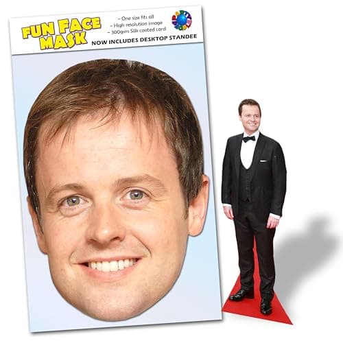 Image of Party People 1 x Declan Donnelly - Ready To Wear Celebrity Face Mask Includes Freestanding 20cm Desktop Standee Card Cutout - Standee Declan D