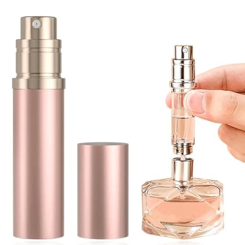 Image of POTWPOT Perfume Atomiser, 5ML Refillable Perfume Spray Bottle Travel Size, Nano Mist, Bottom Pump, Leak Proof Cologne Dispenser for Women and Men (Pink)