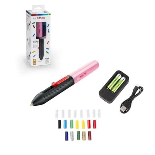 Image of Bosch Gluey Cordless Hot Glue Pen, Cupcake Pink (with 20 Glue Sticks, Pink, in a Box)