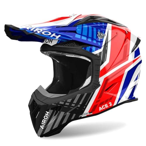 Image of Airoh Aviator Ace 2 Proud Motocross Helmet, white/blue/red, M (57/58)