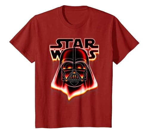 Image of Star Wars Darth Vader Red Glow Portrait T-Shirt, Youth, Cranberry Red, Large