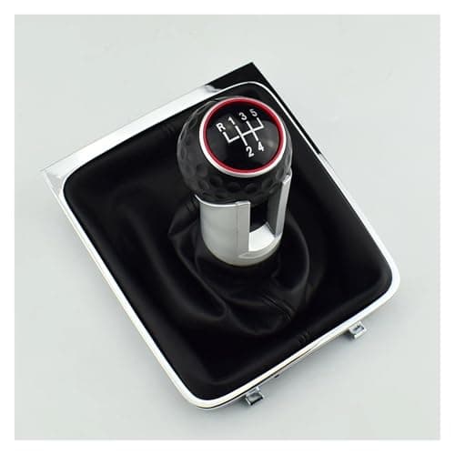 Image of VAVGKDKPZB Shifter Lever Handle for VW for Passat B6 5 6 Speed Gear Head Black Shift Knob Boot Gaiter(GTI 5 Speed)