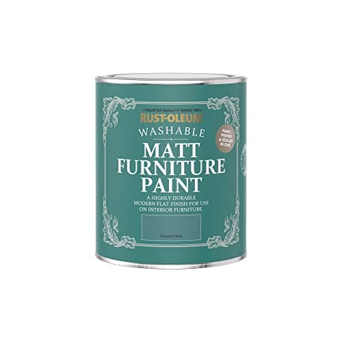 Image of Rust-Oleum Green Furniture & Skirting Board Paint in Matt Finish - Peacock Suit 750ml