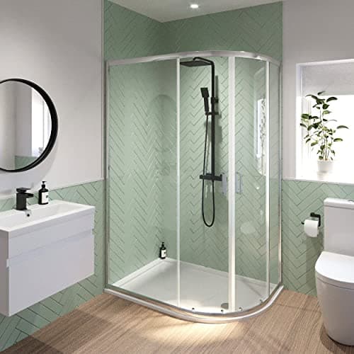 Image of Modern 1000mm x 800mm Right Hand Offset Quadrant Shower Enclosure Framed 6mm Glass
