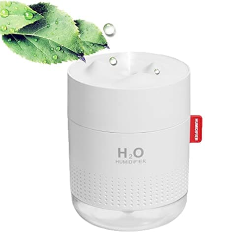 Image of Plants Humidifier , Silent Portable Humildifier , 500ML Quiet Air Humidifier with Two Adjustable Mist Mode and with Night Light , Waterless Auto-Off , for Bedroom/Office/Baby Bedroom /Plants