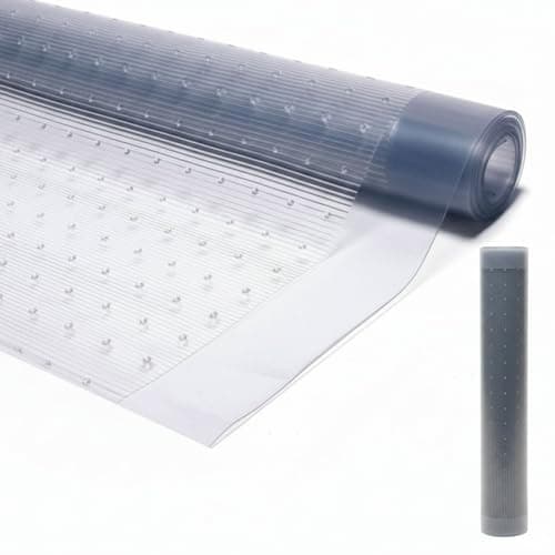 Image of Milena Heavy Duty Vinyl Carpet Protector & Clear Plastic Floor Runner Mat Roll, Waterproof, Crystal Clear Transparent Guard for Home, Office, Hallway, Kitchen & Stairs, 27" Width PVC Sheet (1 Meter)