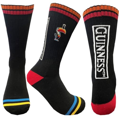 Image of Traditional Craft Guinness - Black Socks with Multicoloured Toucan Badge - G9402-6/11